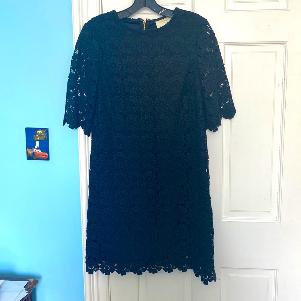 kate spade floral black lace dress